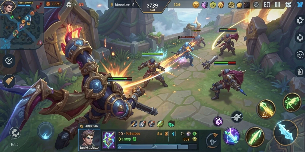 Tampilan menarik dari aksi pertarungan di game MOBA 2739.