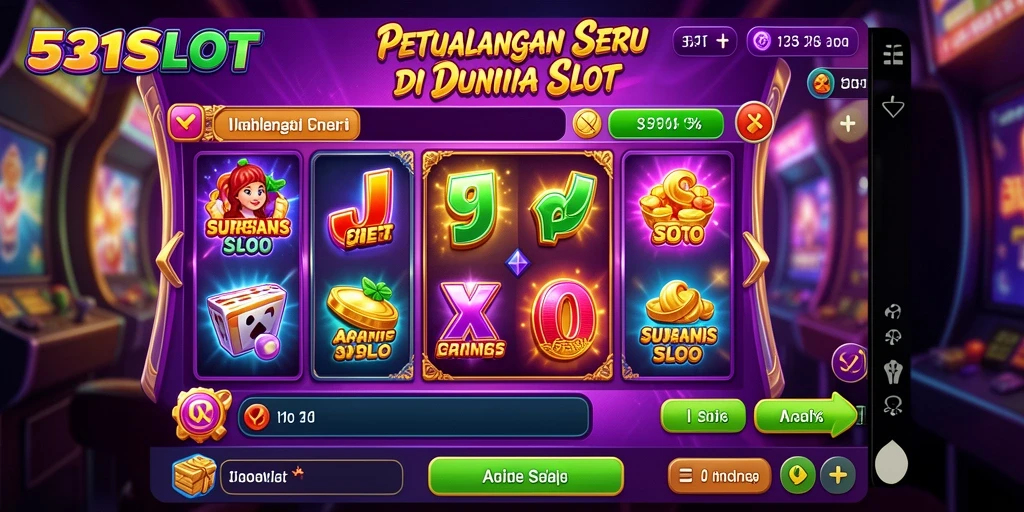 Tampilan gameplay seru di <strong>531SLOT</strong> menampilkan putaran slot yang menantang.
