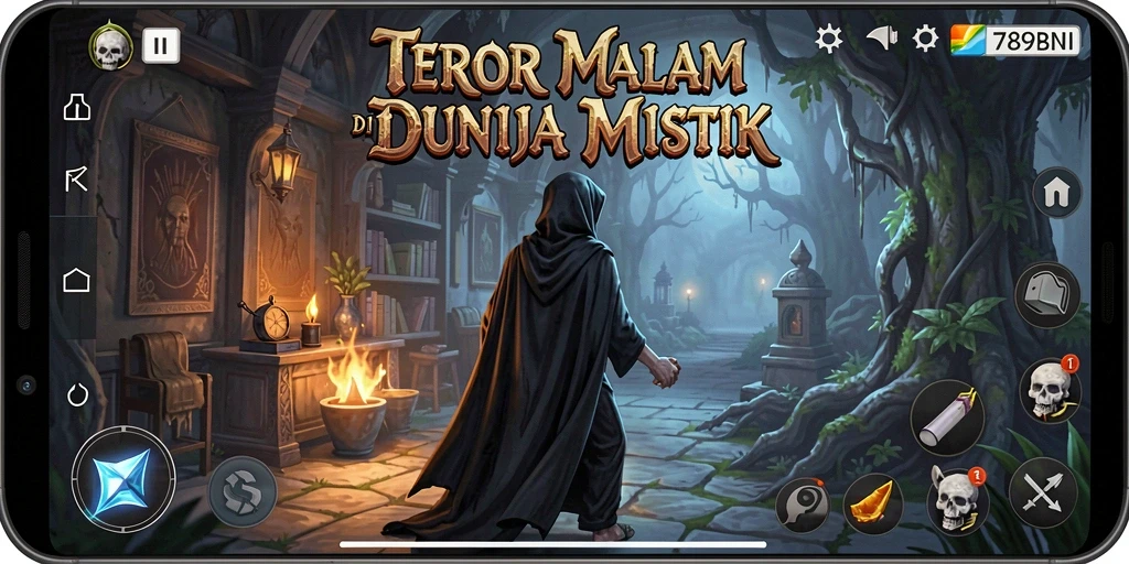 Tangkapan layar permainan <strong>789BNI</strong> yang menunjukkan momen menyeramkan di dunia horor.