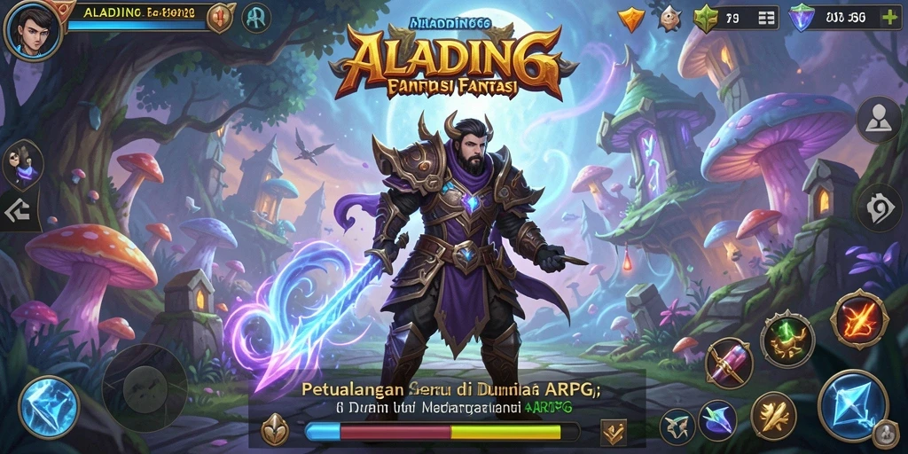 Tangkapan layar utama <strong>ALADIN66</strong> menampilkan aksi pertarungan mendebarkan di dunia fantasi.