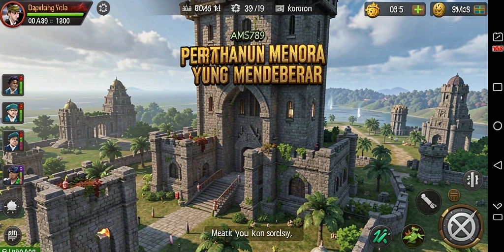 Tampilan gameplay menarik dari AMS789 dengan elemen Tower Defense mendebarkan.
