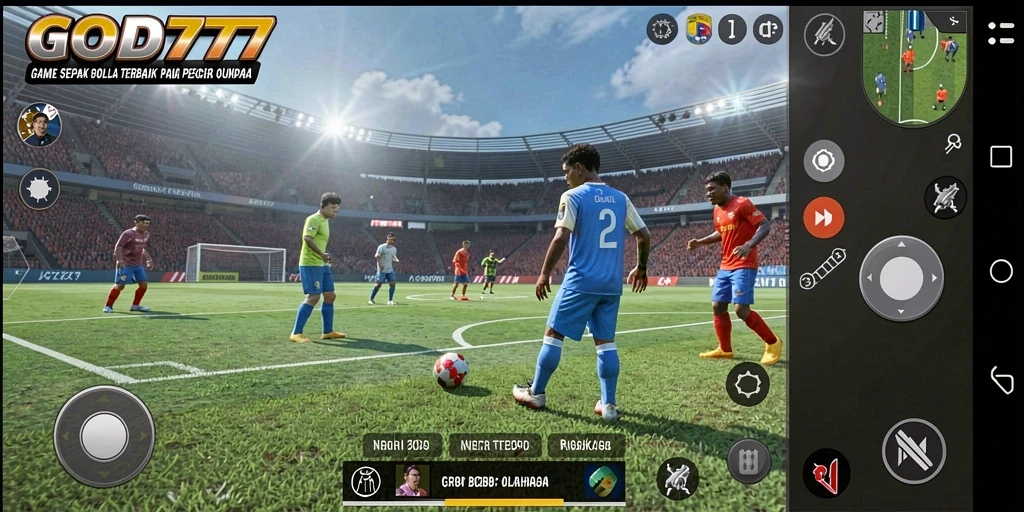 Tampilan gameplay yang menarik dari game sepak bola GOD77.