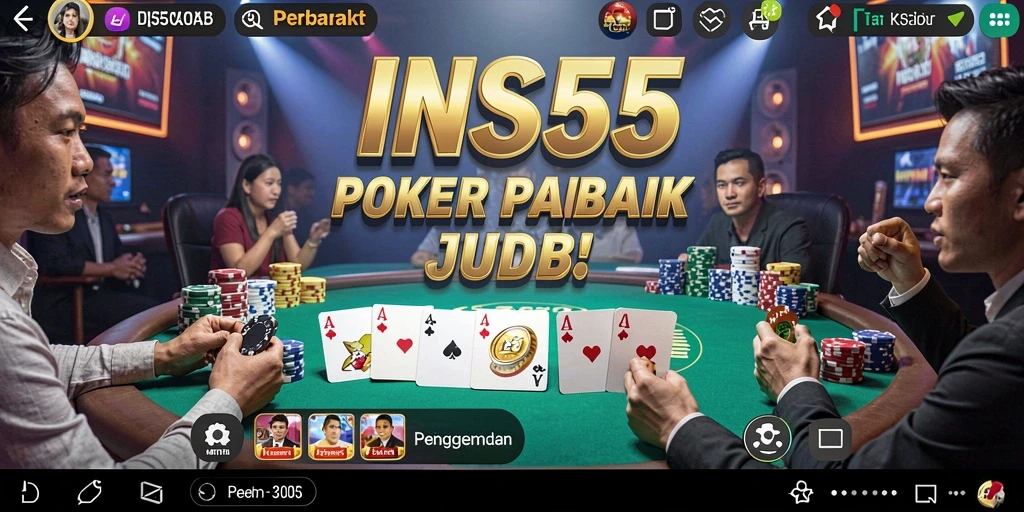 Screenshot gameplay menarik dari INS55 saat bermain Poker.