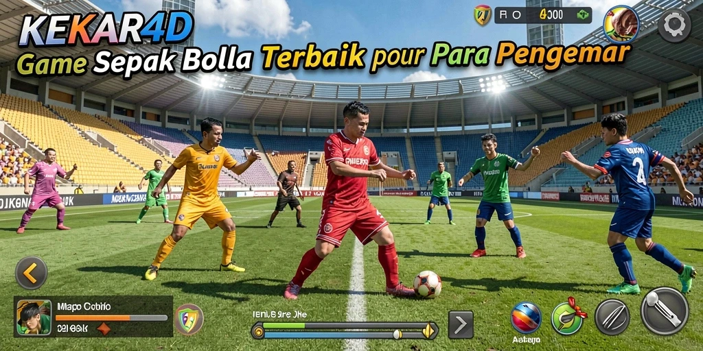 Tampilan seru gameplay <strong>KEKAR4D</strong> yang menampilkan aksi sepak bola yang mendebarkan.