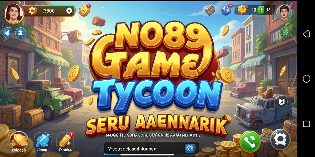 Tampilan gameplay KNO89 yang menampilkan manajemen bisnis Tycoon.