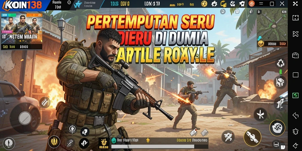 Screenshot gameplay pertarungan seru di KOIN138 Battle Royale.