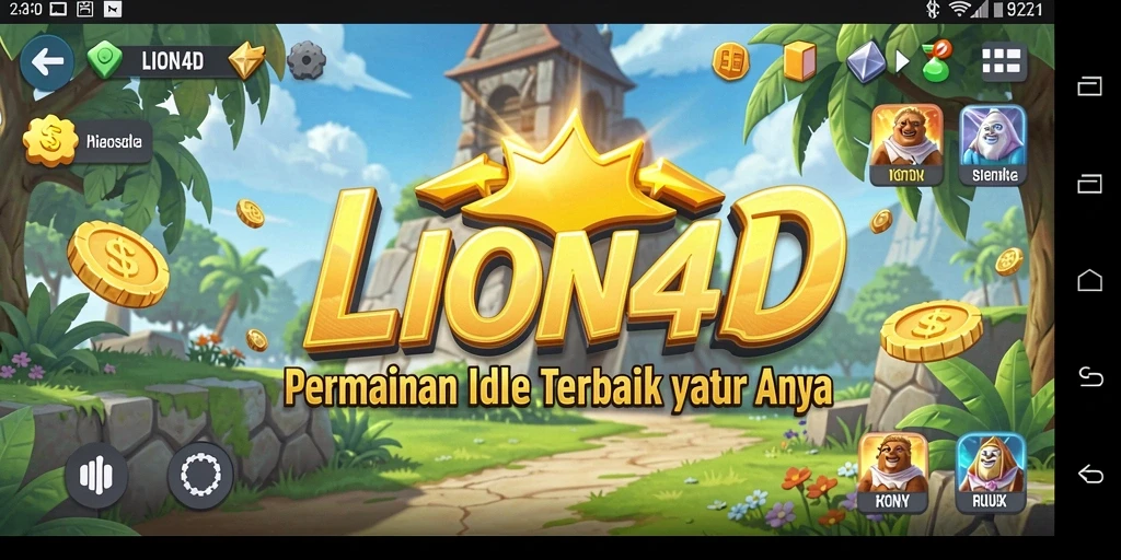 Tangkapan layar gameplay LION4D yang menunjukkan strategi permainan Idle.