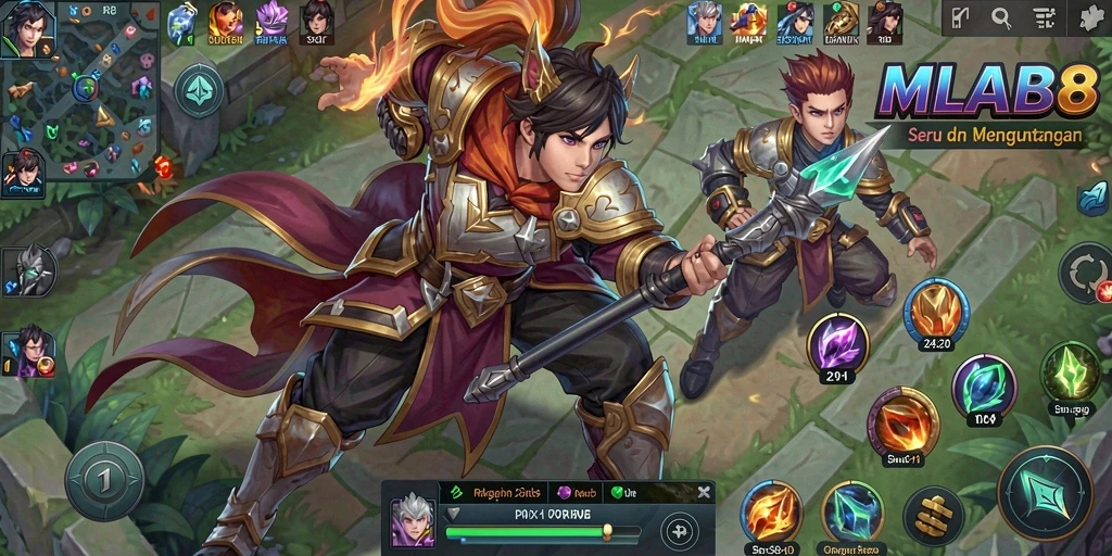 Tampilan gameplay MLBB8 yang menarik dan penuh warna.
