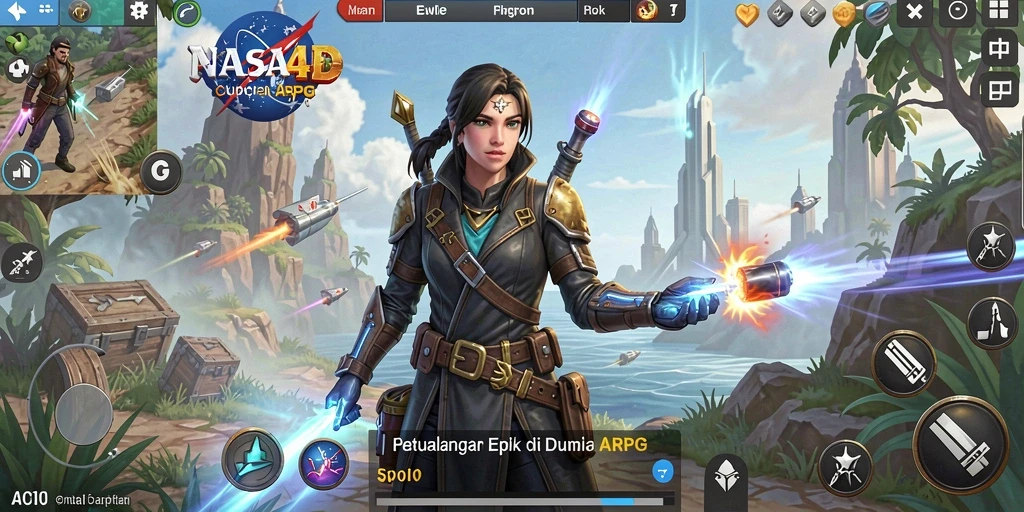 Gameplay mendebarkan di dunia luar angkasa dalam NASA4D.