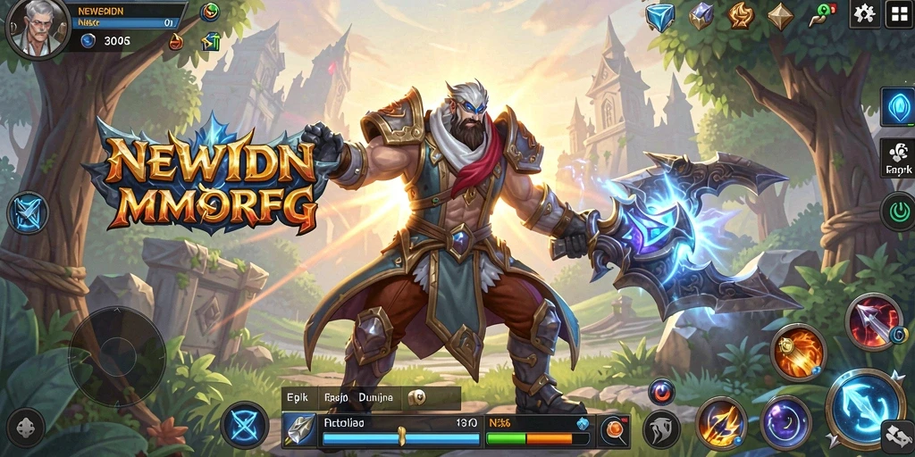 Gameplay seru dalam dunia MMORPG yang luas.