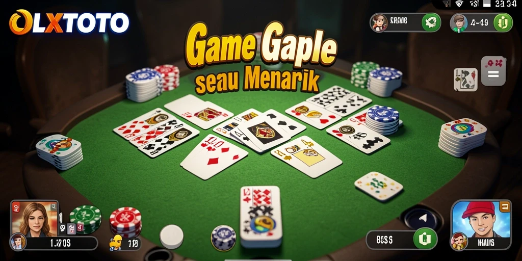 Tampilan gameplay seru dari OLXTOTO yang menggambarkan diri dalam permainan Gaple.