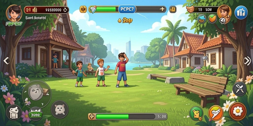 Tampilan gameplay PCPC7 yang menarik dan menghibur.
