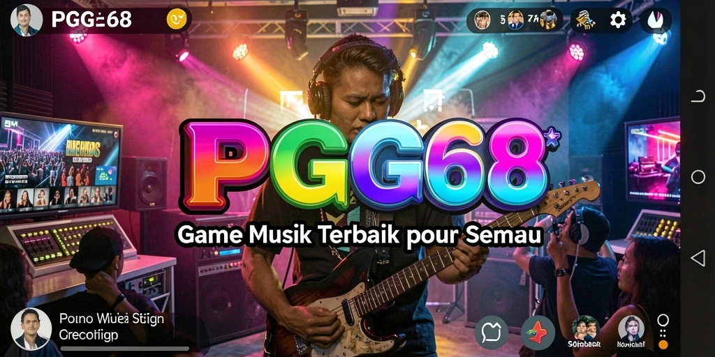 Tampilan permainan PGG68 dengan karakter yang berinteraksi dengan musik.