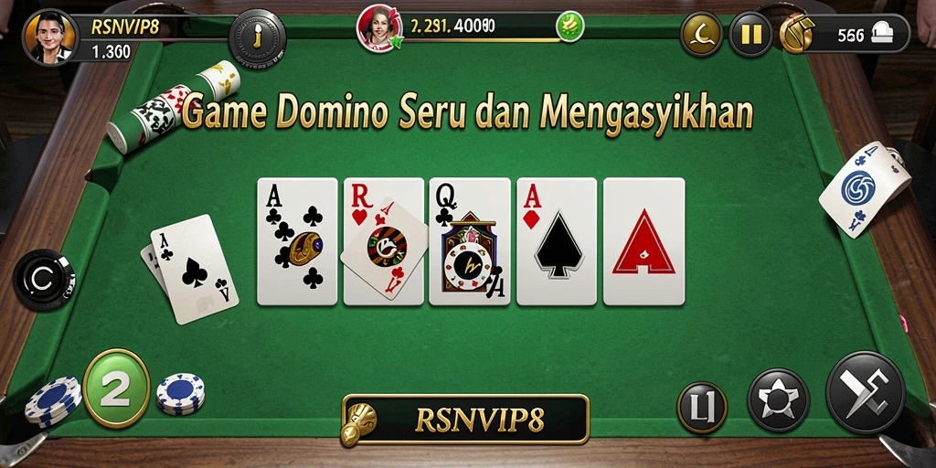 Screenshot gameplay RSNVIP8 menampilkan momen seru permainan Domino.