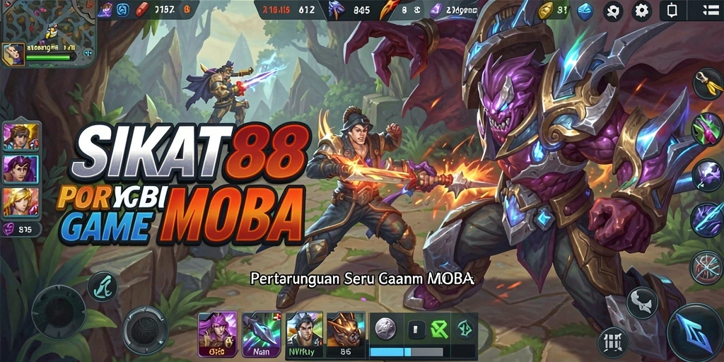 Gameplay seru SIKAT88 dalam pertarungan MOBA.