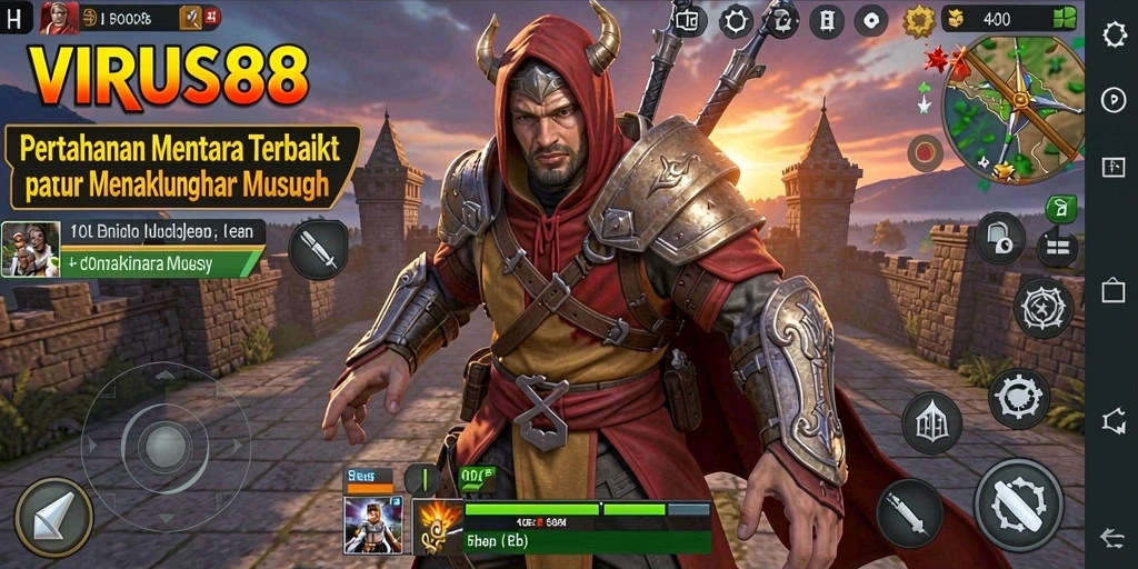 Screenshot gameplay <strong>VIRUS88</strong> menampilkan strategi Tower Defense yang mendebarkan.