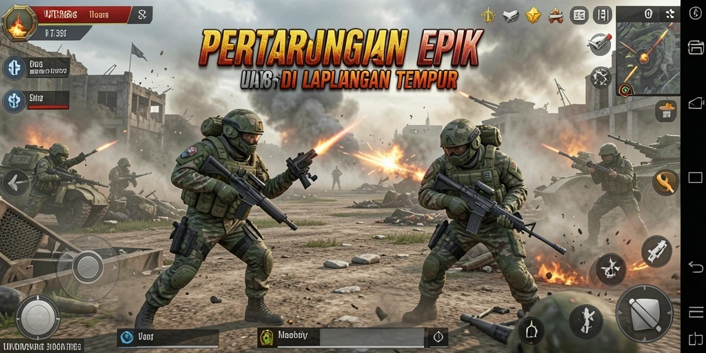 Gameplay mendebarkan di lapangan tempur VT38, penuh aksi dan strategi.