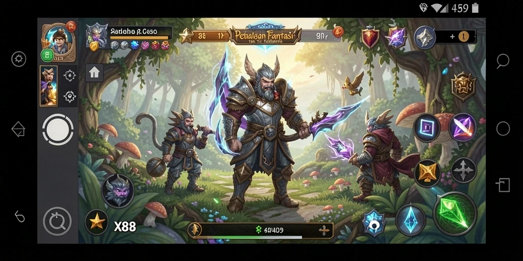 Gameplay X88 menampilkan aksi RPG yang seru dan mendebarkan.