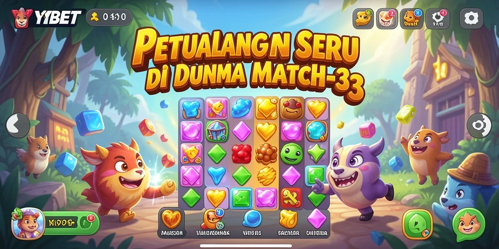 Tampilan gameplay seru dalam YYBET dengan tantangan Match-3 yang menarik.